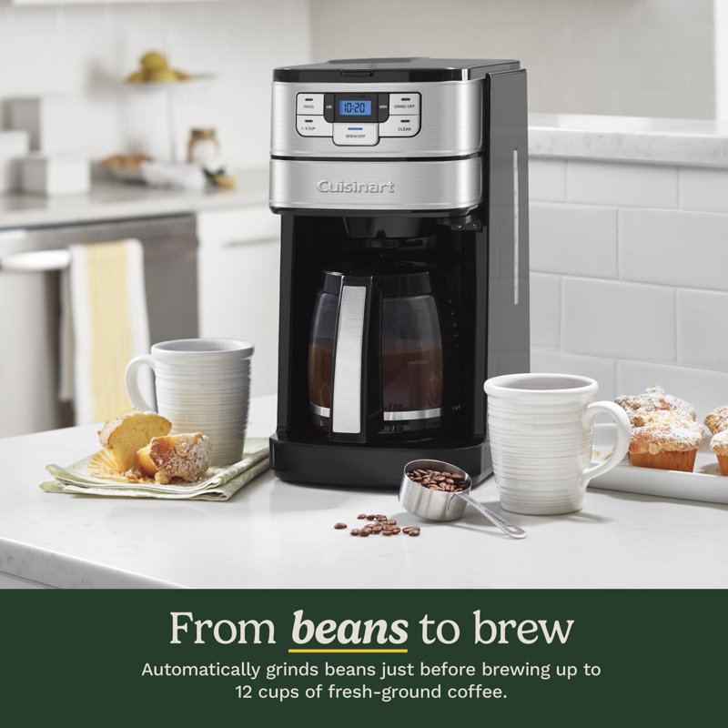 Cuisinart Automatic Grind and Brew 12-Cup Coffeemaker with 1-4 Cup